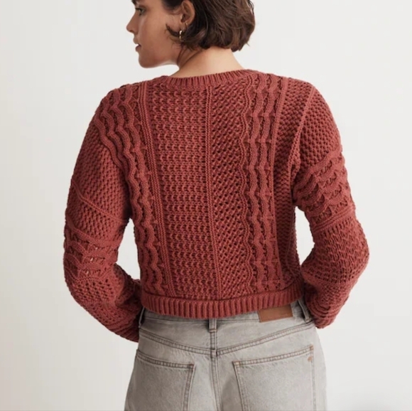Madewell Crochet Crop Knit Sweater - XL - Picture 2 of 7